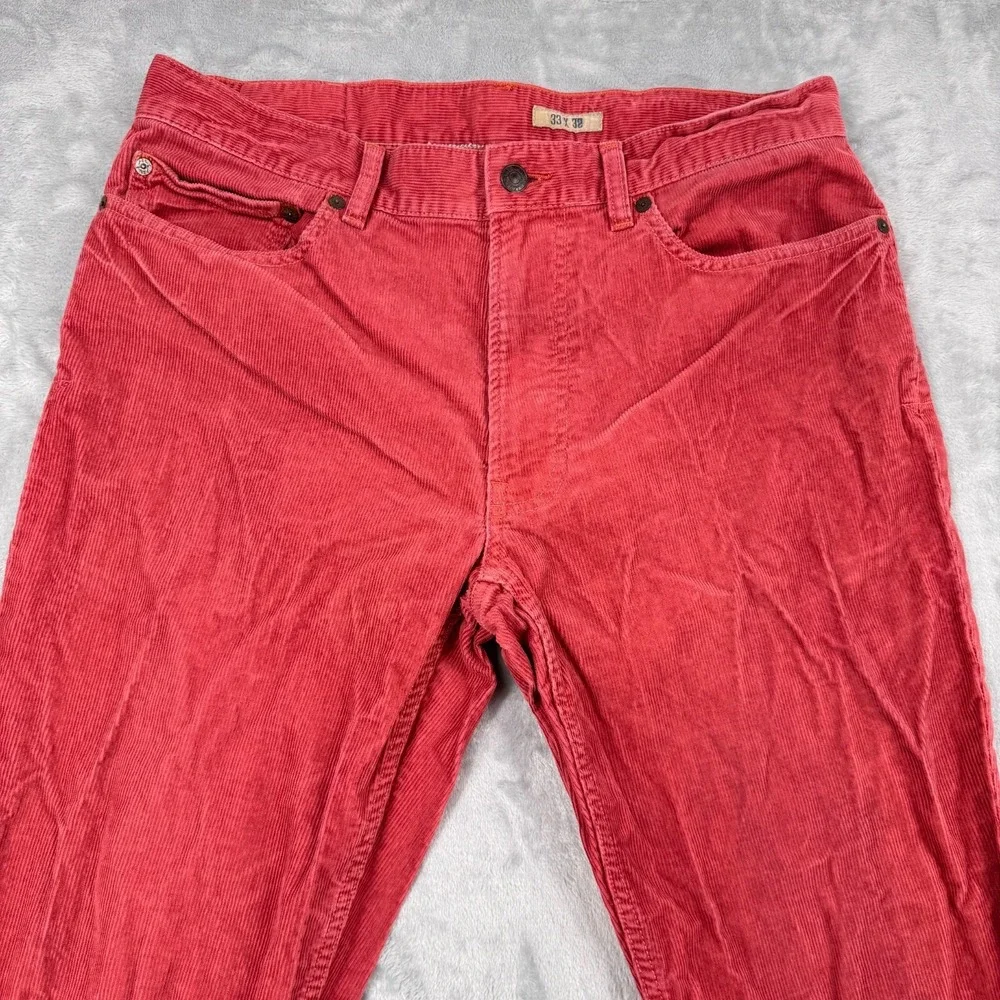 Polo Ralph Lauren‎ Straight Pants Men's 33x32 Red Corduroy 100% Cotton